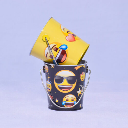 CUBETA DE METAL EMOJIS, PAQUETE DE 6 PIEZAS